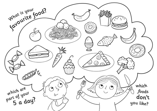 100 Page Foodie Tear Off Colouring And Activity Pad