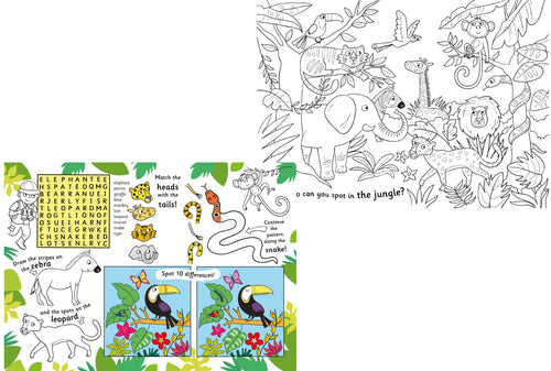 100 Page Jungle Tear Off Colouring And Activity Pad