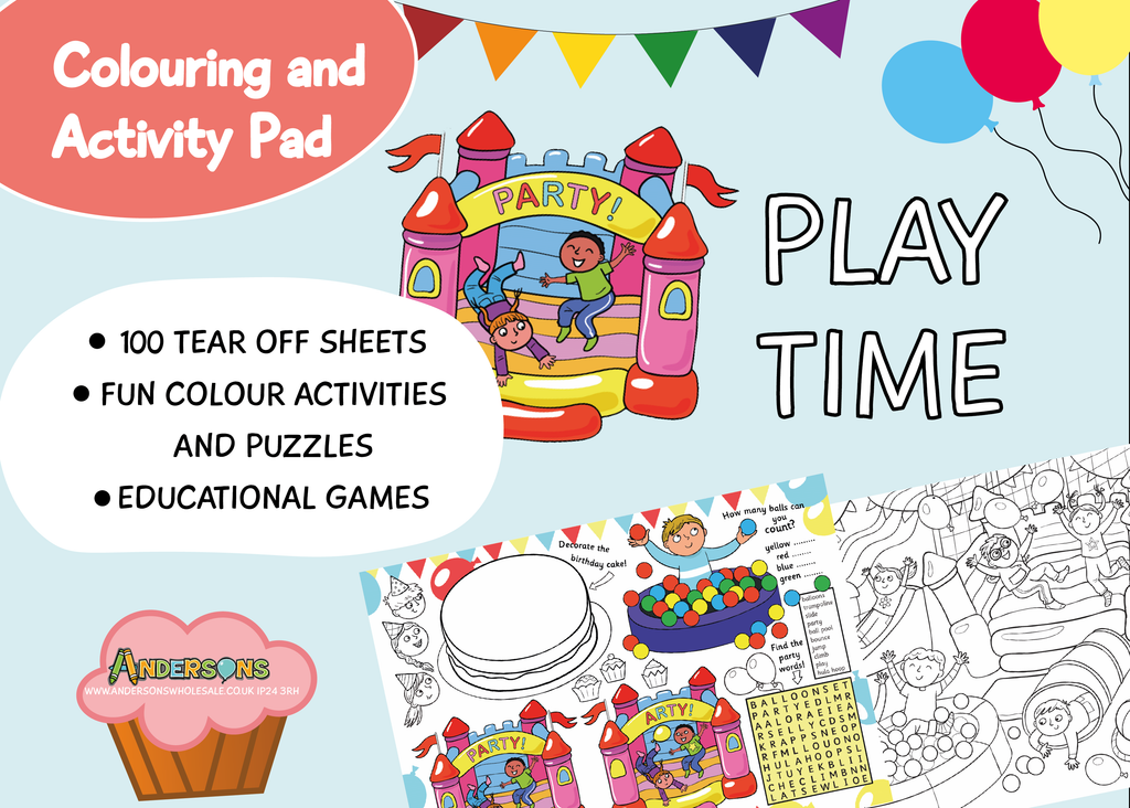 100 Page Play Time Tear Off Colouring And Activity Pad